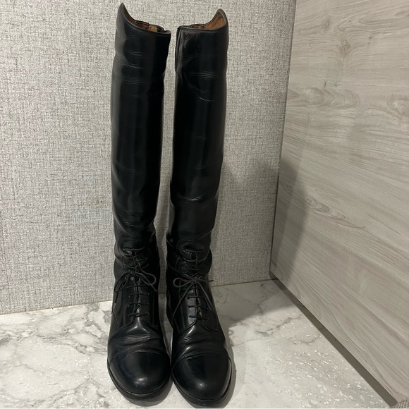 Women's Black Riding Boots - Picture 4 of 13